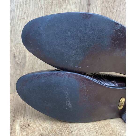 Stacy Adams Vintage Loafer Sz 14M Narrow Deep Bordeaux Genuine Snakeskin Oxford main image 8